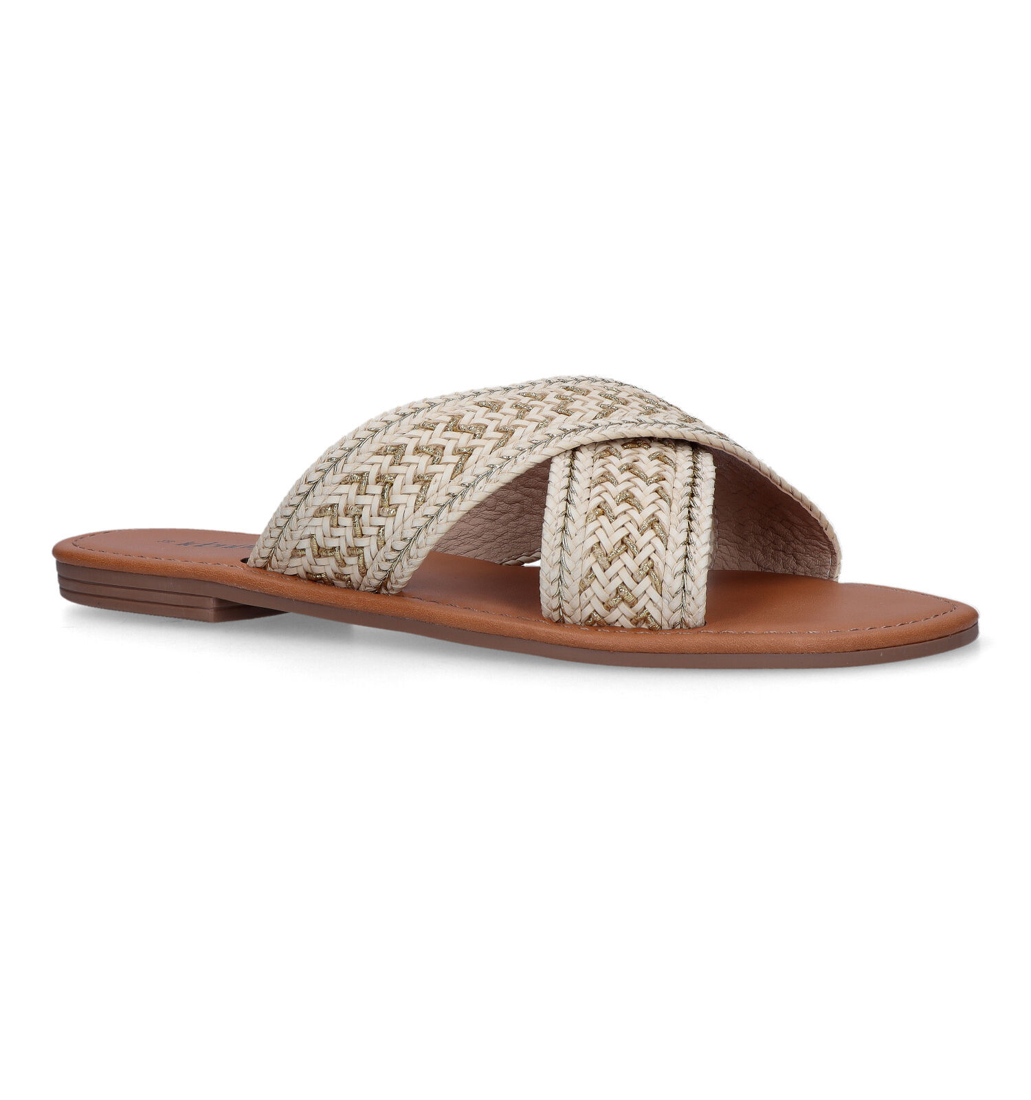 Dames slippers stof goud Online op TORFS.BE Gratis verzending