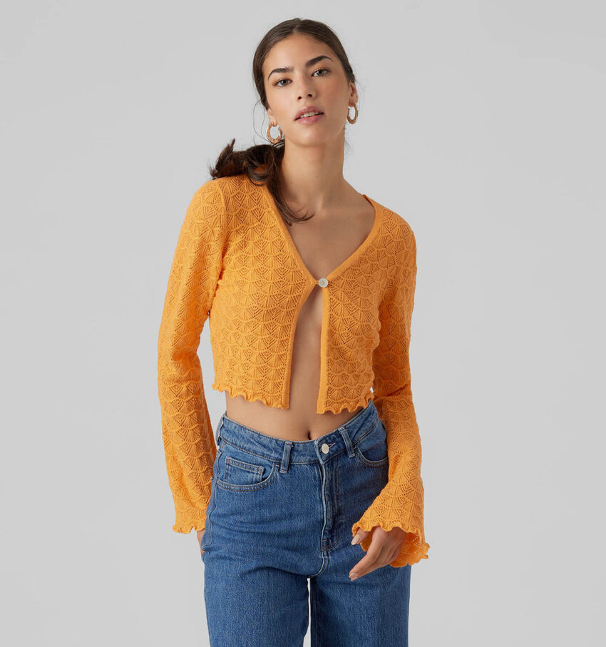 Vero Moda Lollie Cardigan en tricot en Orange