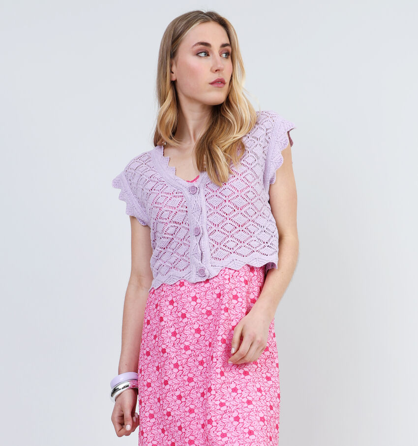 Vero Moda Celia Cardigan en tricot en Lilas