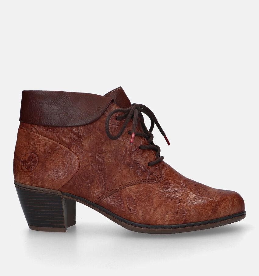 Rieker Bottines avec lacets en Cognac