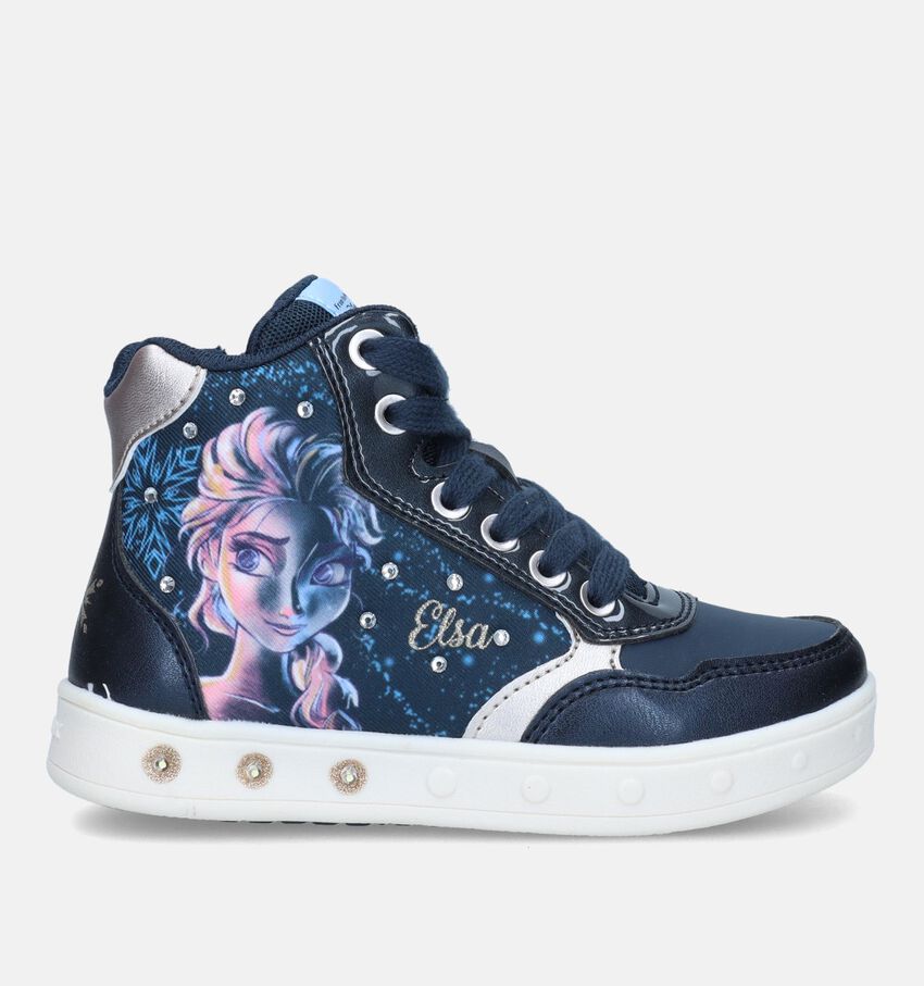 Geox Skylin Frozen Elsa Blauwe Sneakers Met Lichtjes