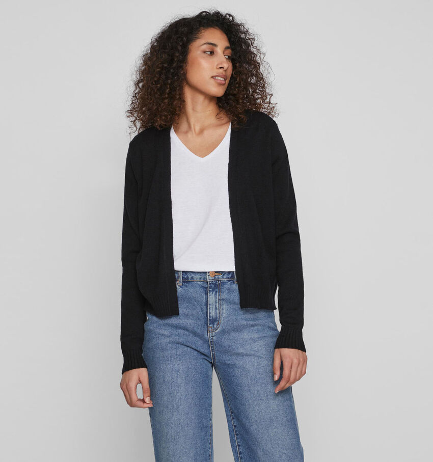 Vila Ril Open Cardigan tricot en Noir