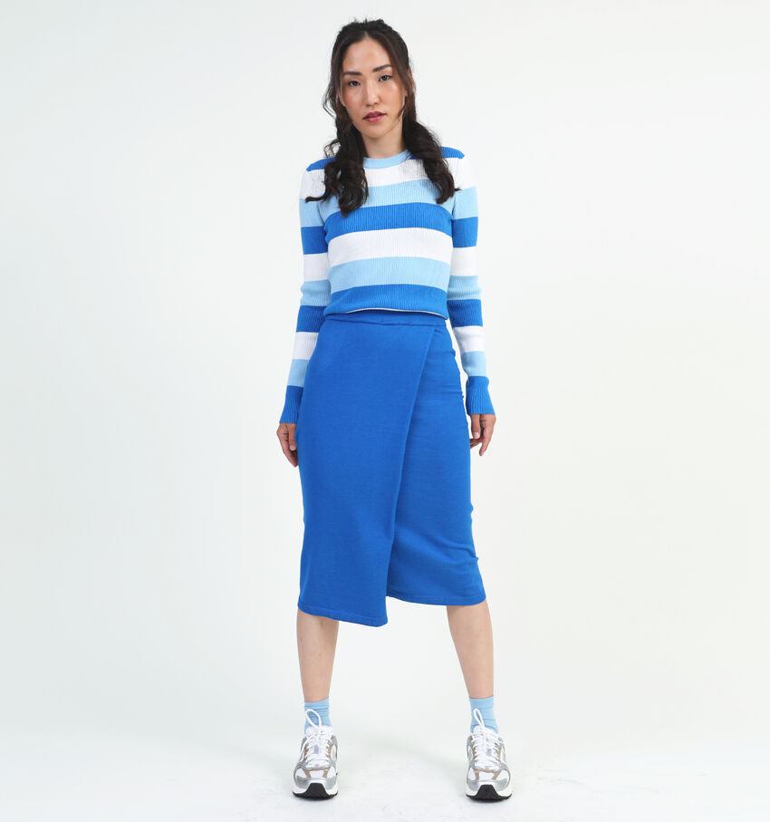 Vila Comfy Jupe tricoté en Bleu