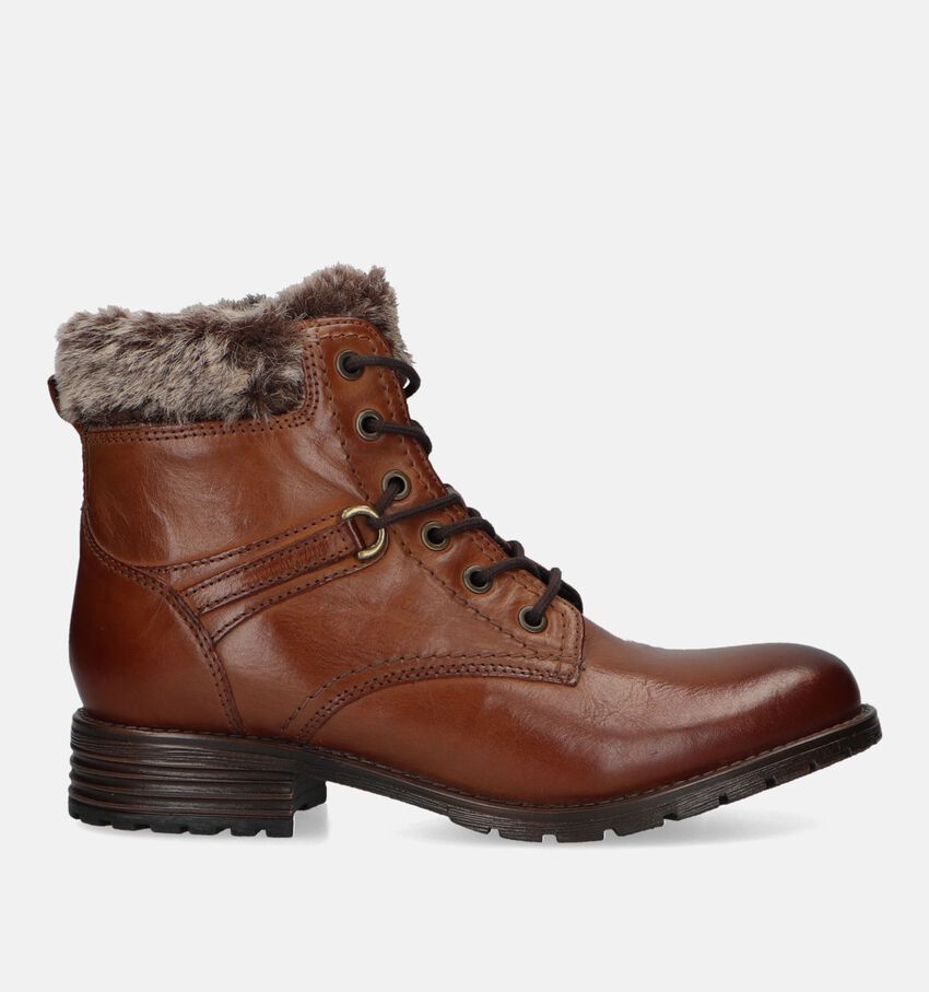 Signatur Bottines avec lacets en Cognac