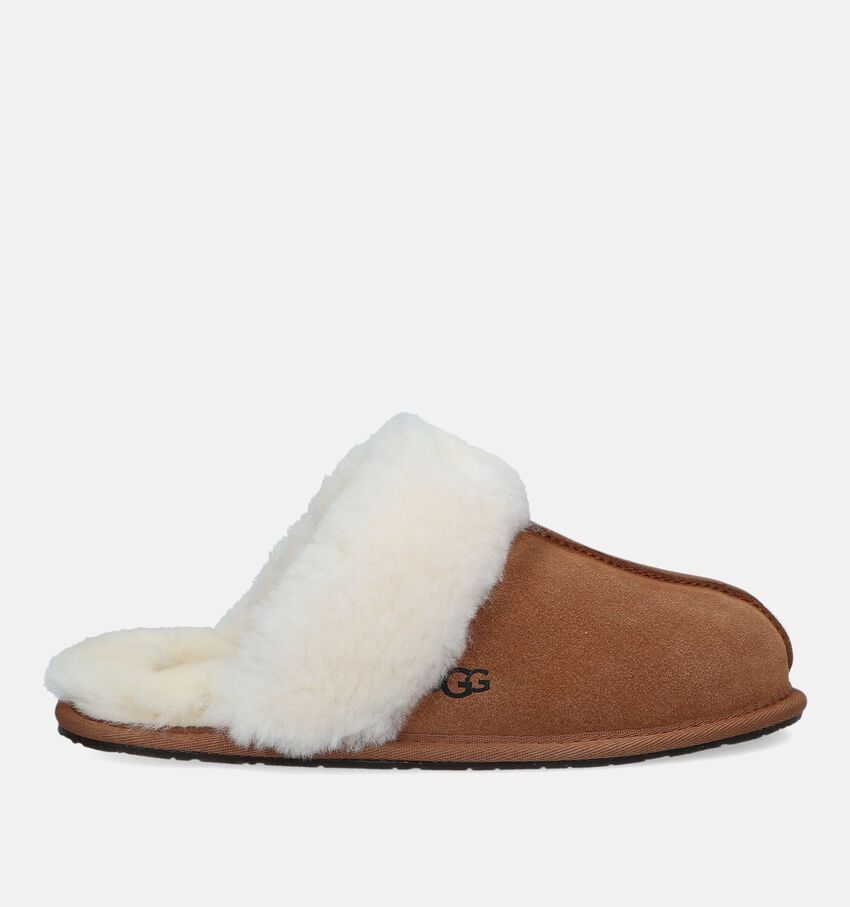 UGG Scuffette Pantoufles en laine en Cognac