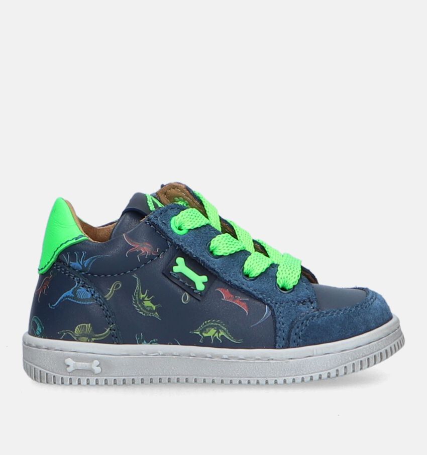 STONES and BONES Naro Blauwe Babyschoenen met dino's