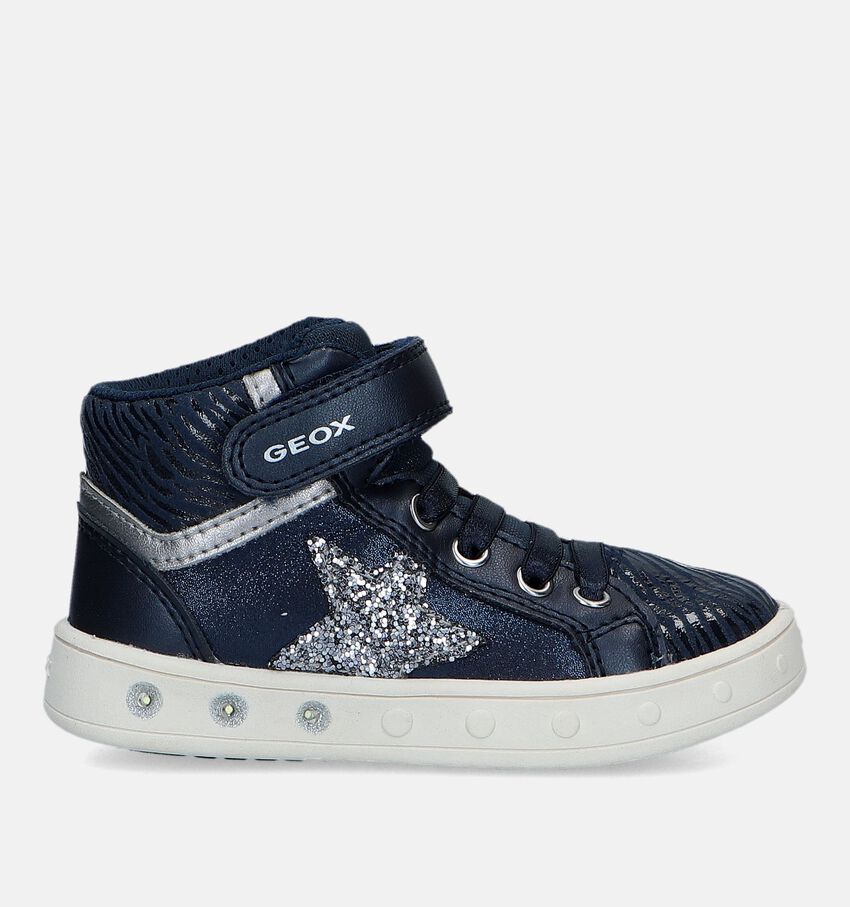 Geox Skylin Blauwe Sneakers Met Lichtjes