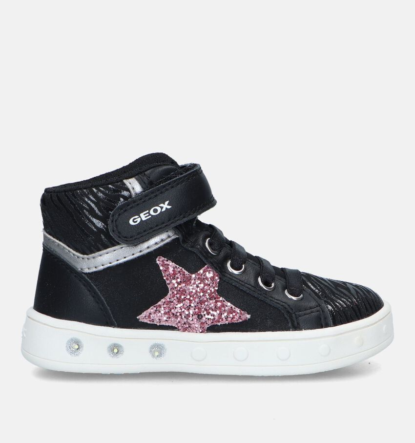 Geox Skylin Zwarte Sneakers Met Lichtjes