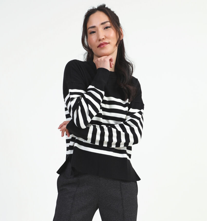 Mexx Sophia Sweatshirt rayé en Noir