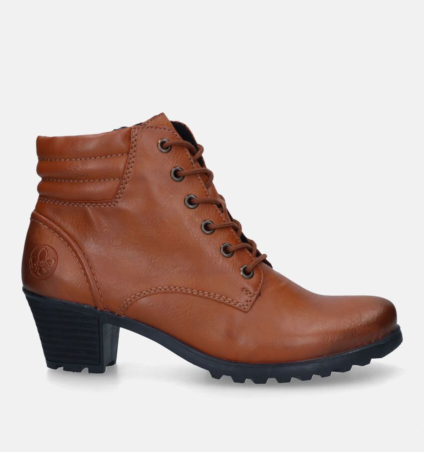 Rieker Bottines avec lacets en Cognac