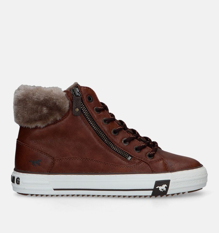 Mustang Cognac Hoge sneakers