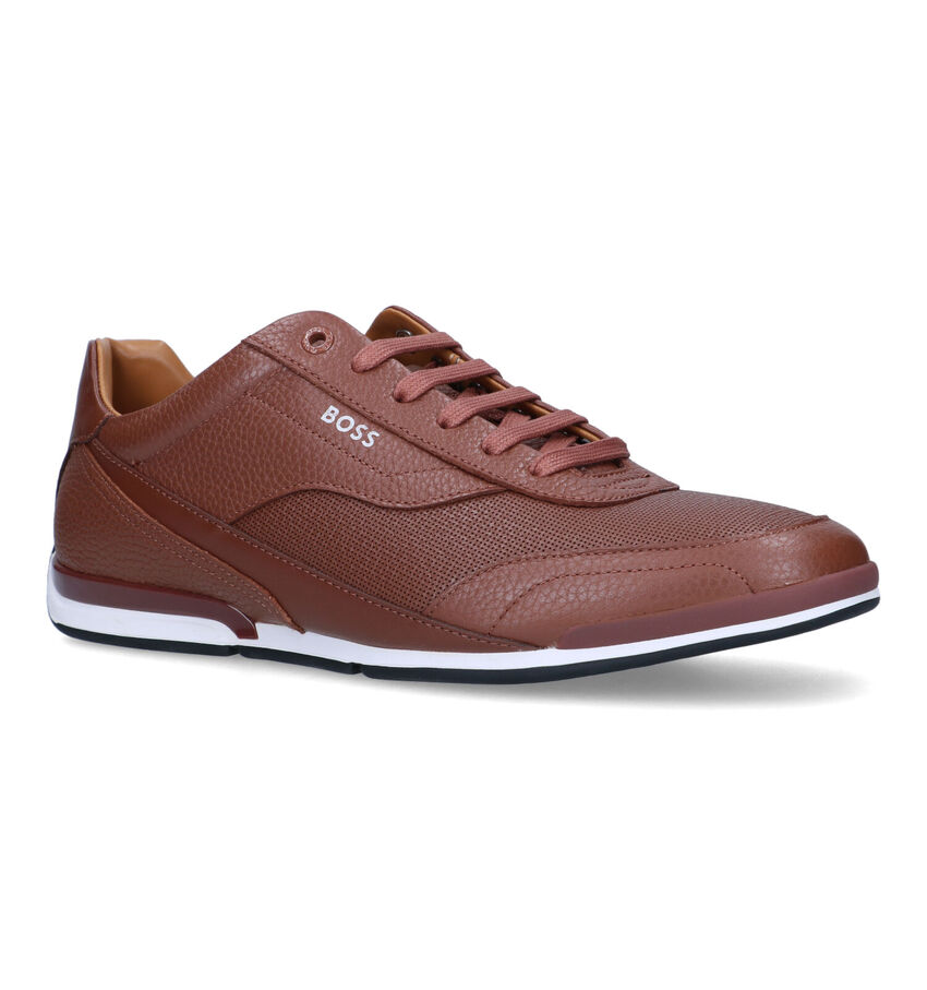 Boss Saturn Low Chaussures à lacets en Cognac