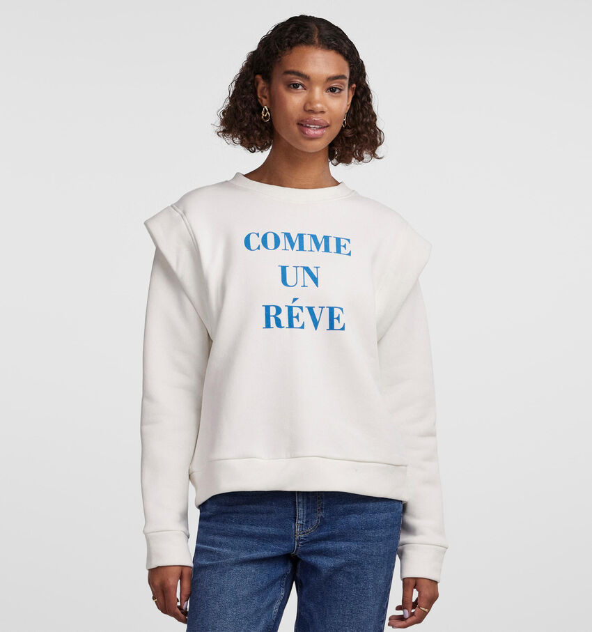 Pieces Janetta Sweatshirt en Blanc