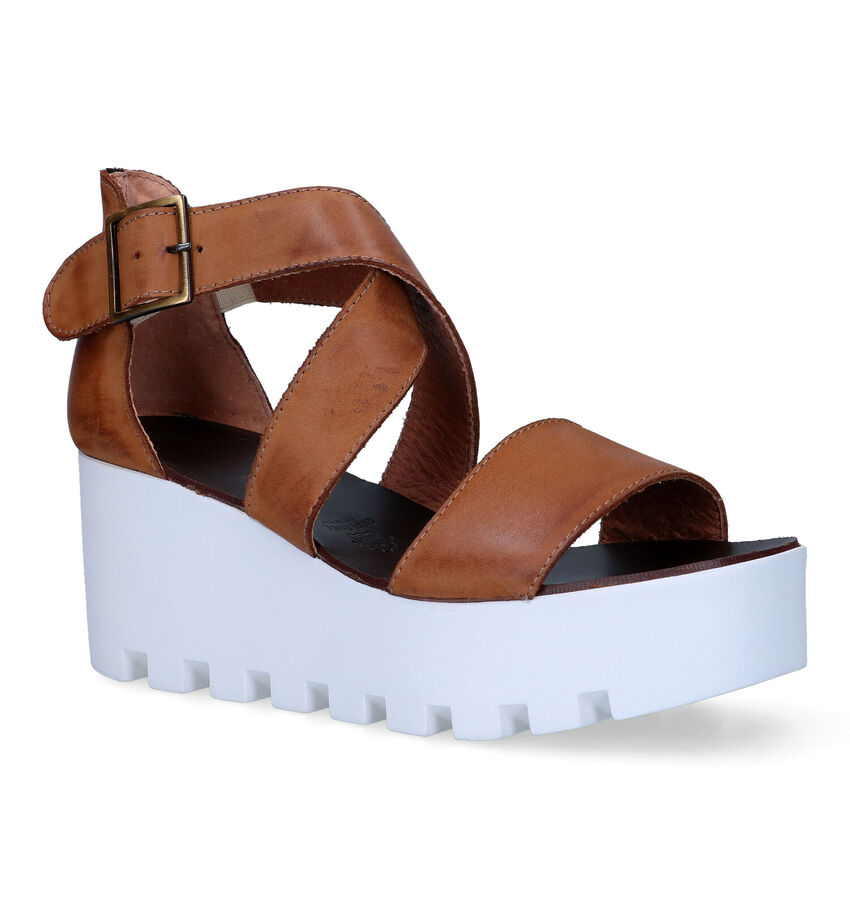 Sweet Lemon Subway Cognac Sandalen