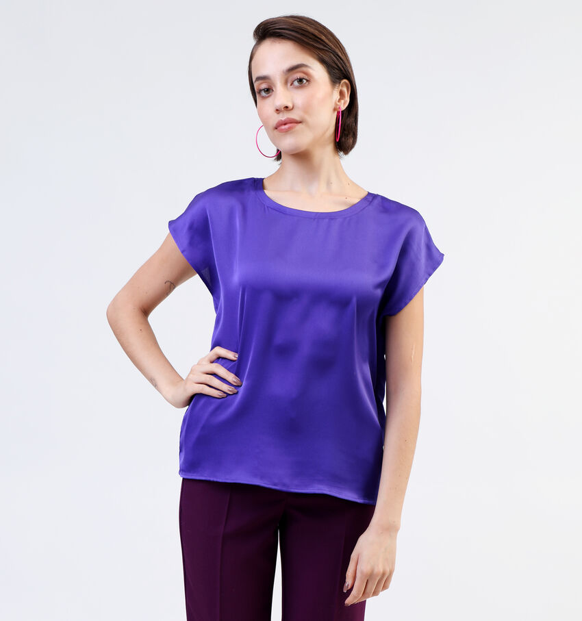JDY Fifi Paarse Satijnen Blouse