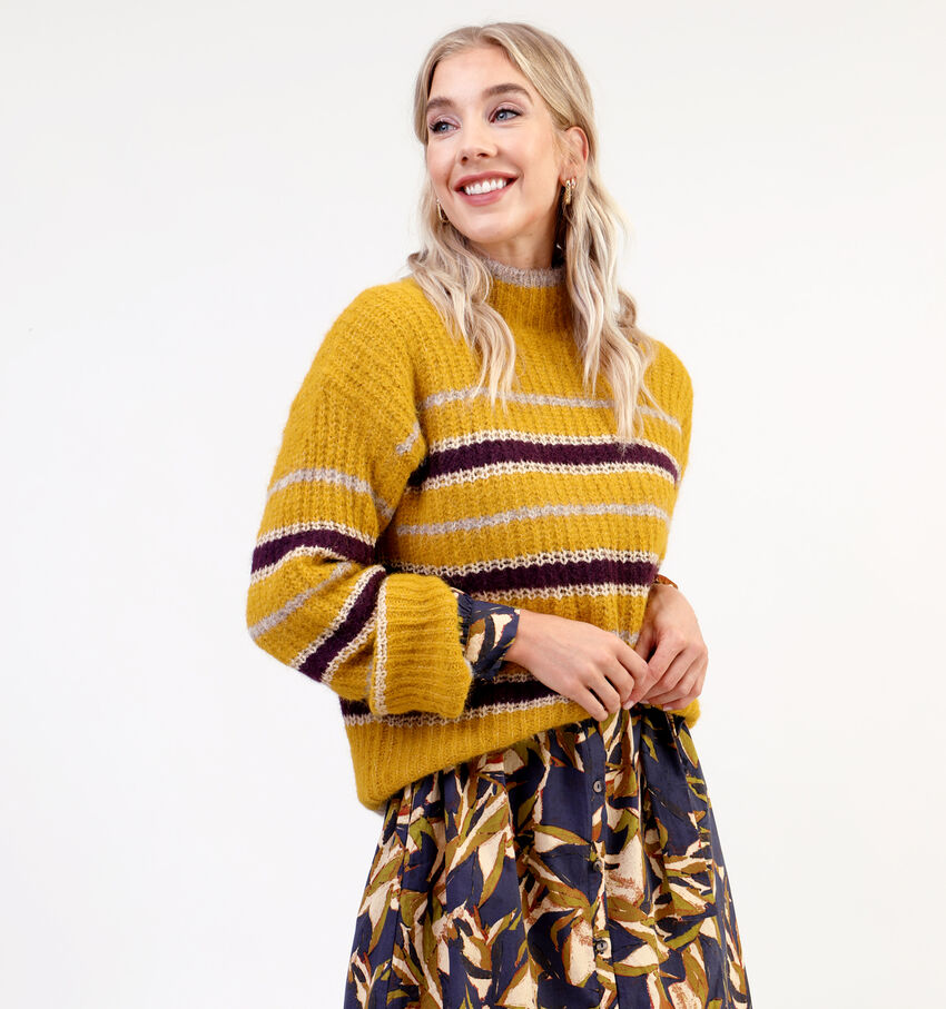 Vila Finley Pull rayé en Jaune