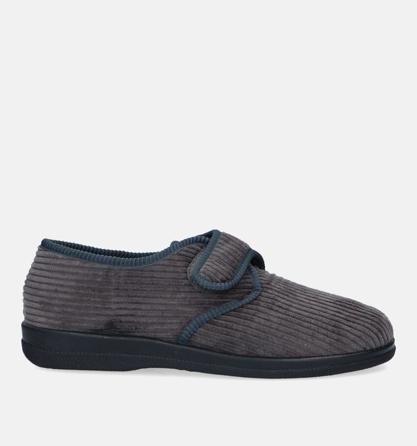 Slippers comfort Grijze Pantoffels met velcro