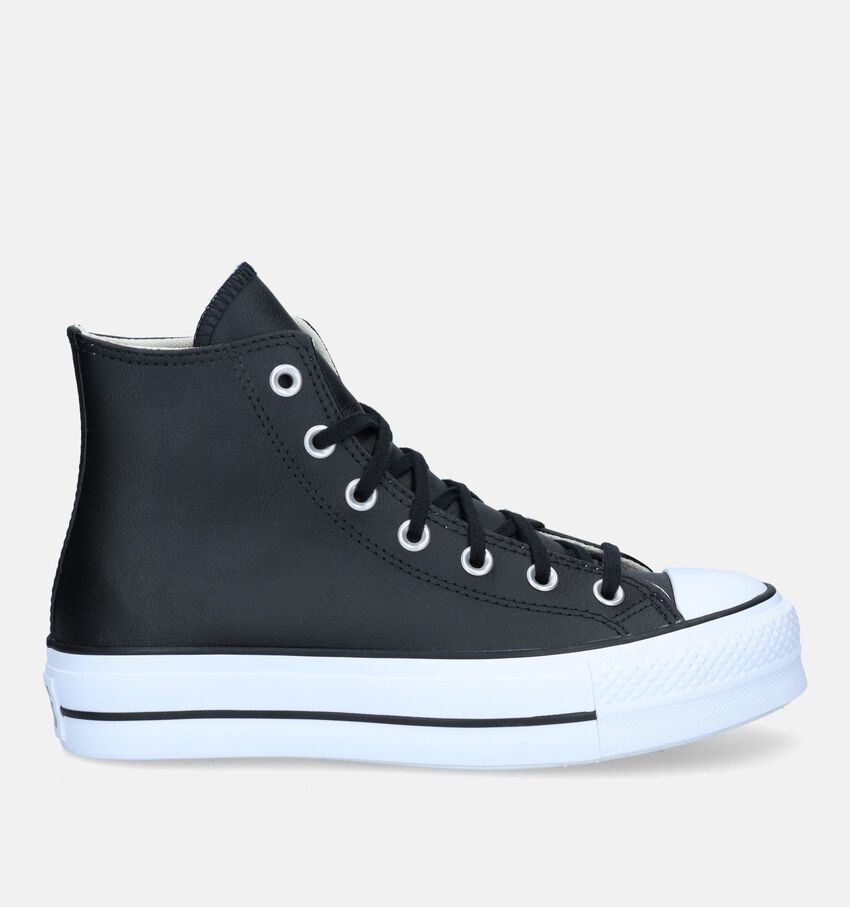 Converse CT All Star Leather Platform Zwarte Sneakers
