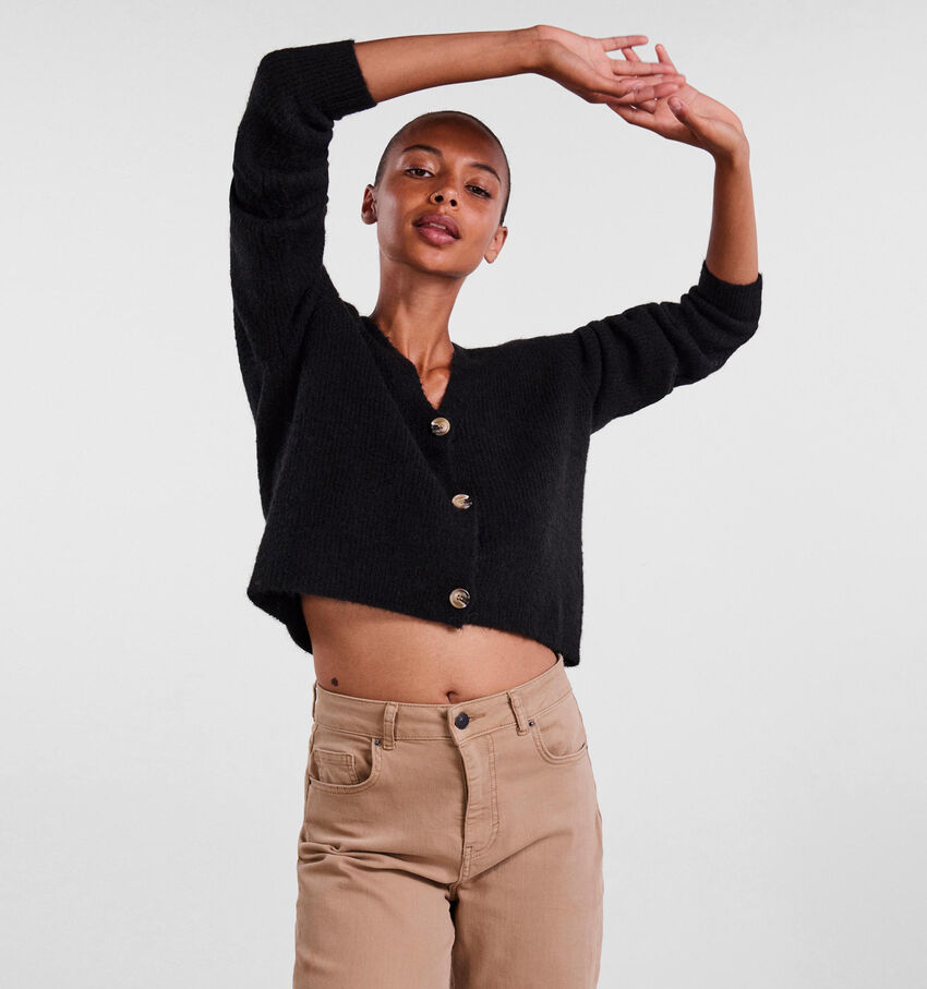Pieces Ellen Cardigan knit avec boutons en Noir