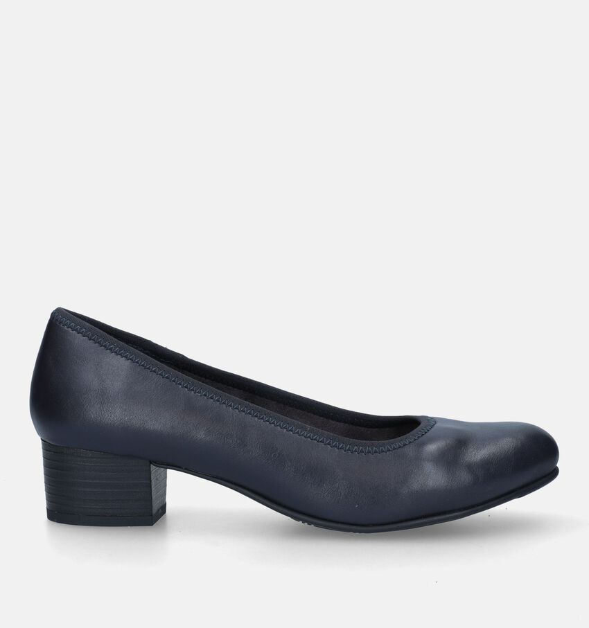 Jana Blauwe Pumps met blokhak