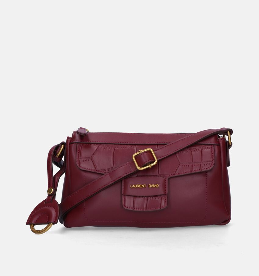 Laurent David Croco Bordeaux Crossbody Tas