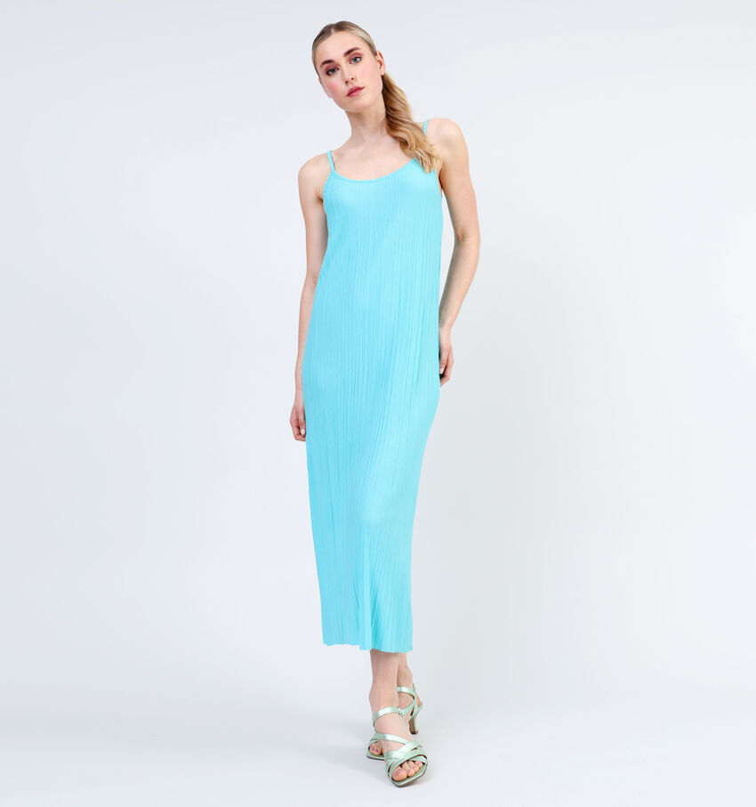 Vila Plisa Strap Blauwe Jurk