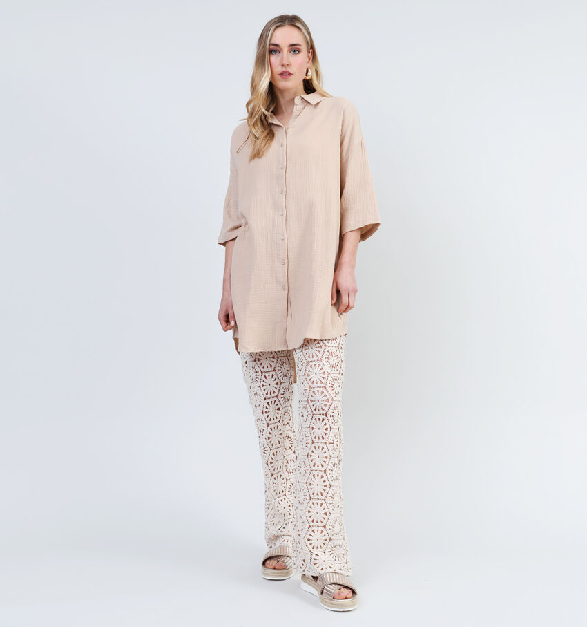 Vila Summer Beige Wijde broek