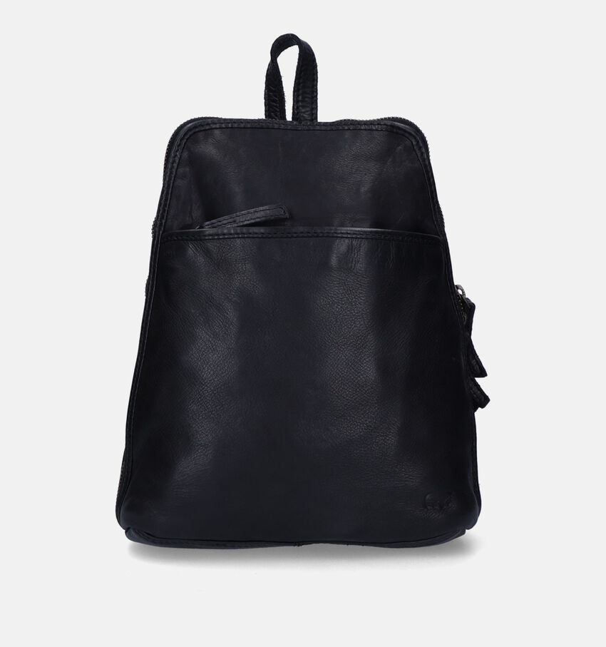 Bear Design Zwarte Leren Rugzak
