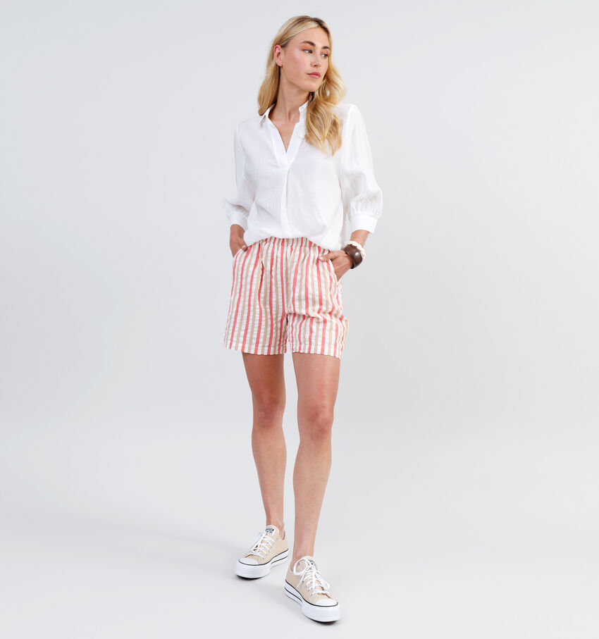 Pieces Lucid Beige Gestreepte Short