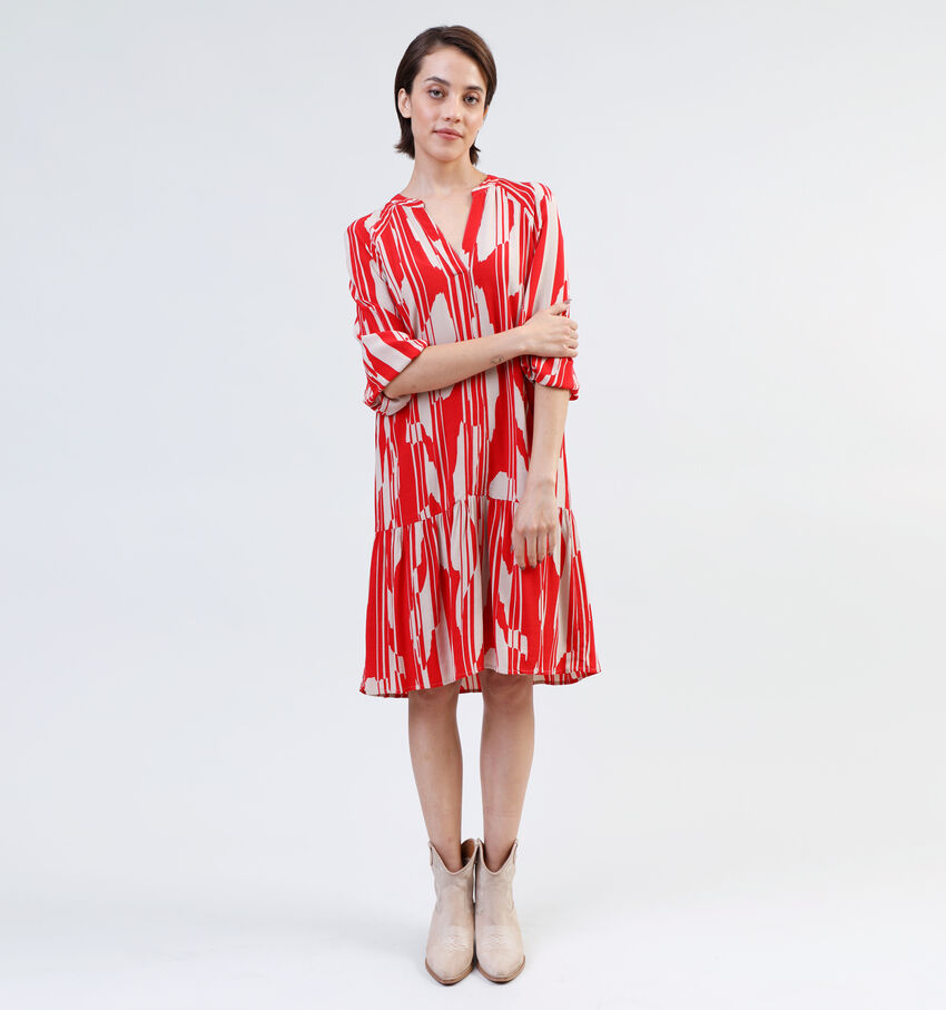 comma Robe mi-longue en Rouge