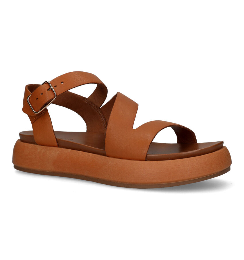 Inuovo Cognac Plateausandalen