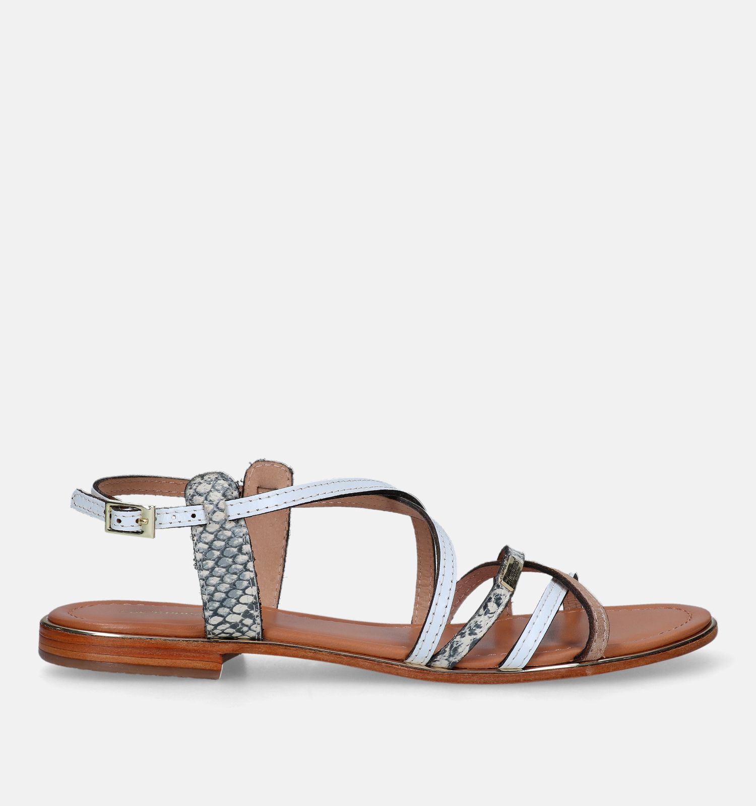 Witte platte sandalen hot sale