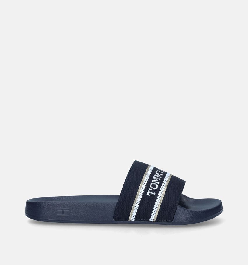 Tommy Hilfiger Webbing Slide Claquettes de picine en Bleu