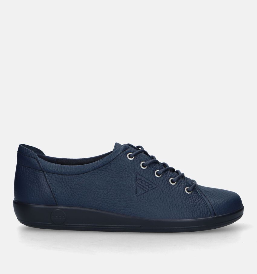 ECCO Soft 2.0 Blauwe Veterschoenen