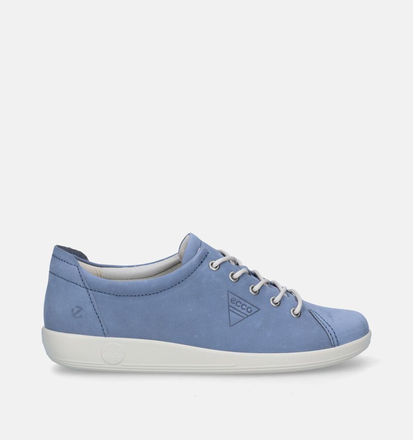 ECCO Soft 2.0 Blauwe Veterschoenen