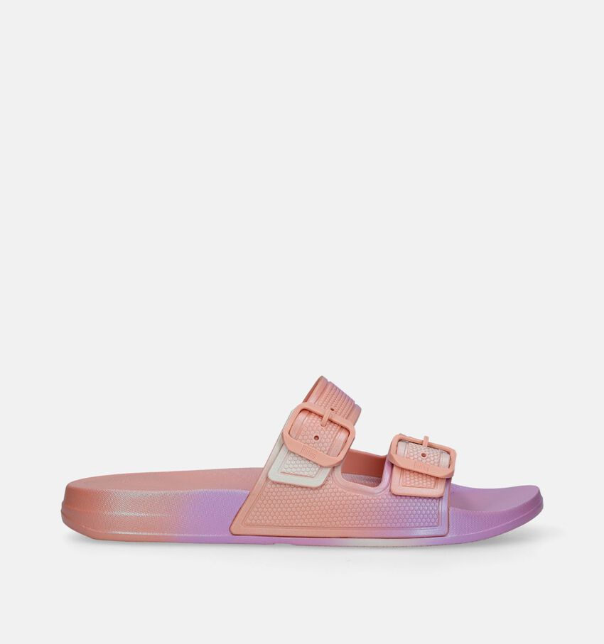 FitFlop Iqushion Iridescent Two-Bar Buckle Nu-pieds en Rose