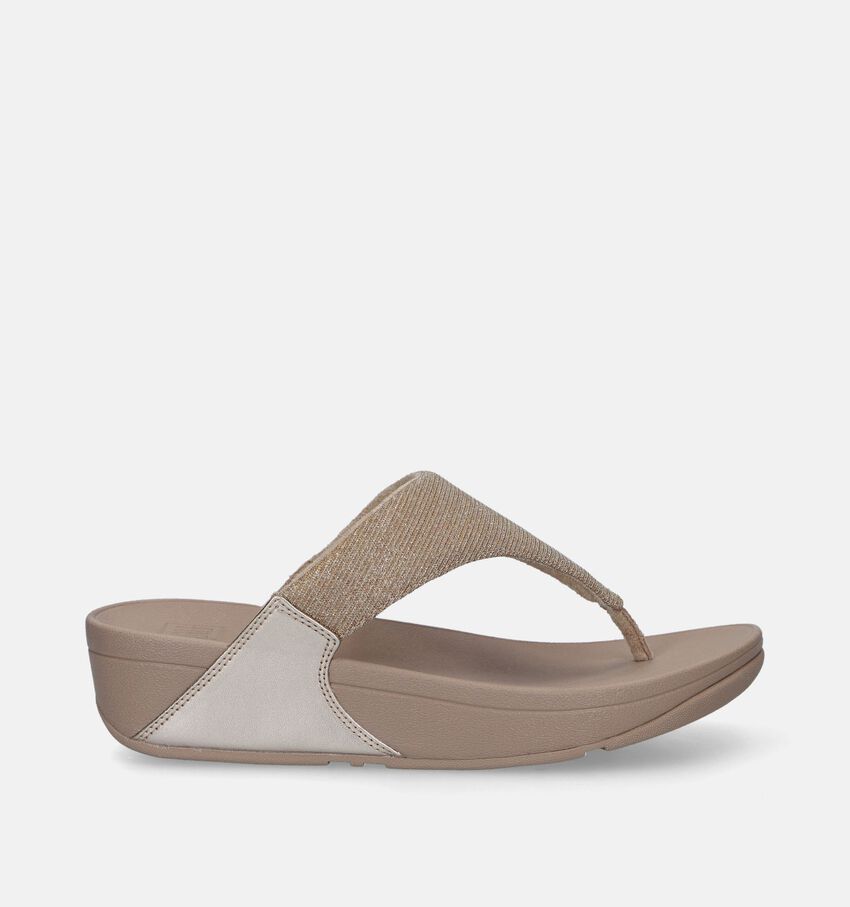 FitFlop Lulu Shimmerlux Beige Teenslippers