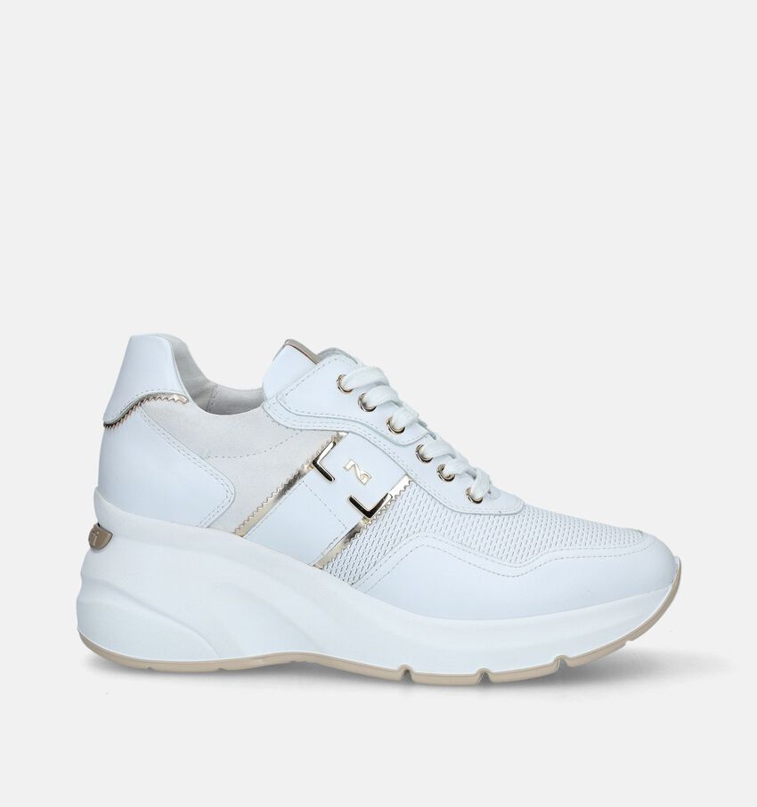 NeroGiardini Witte Sneakers Met Sleehak