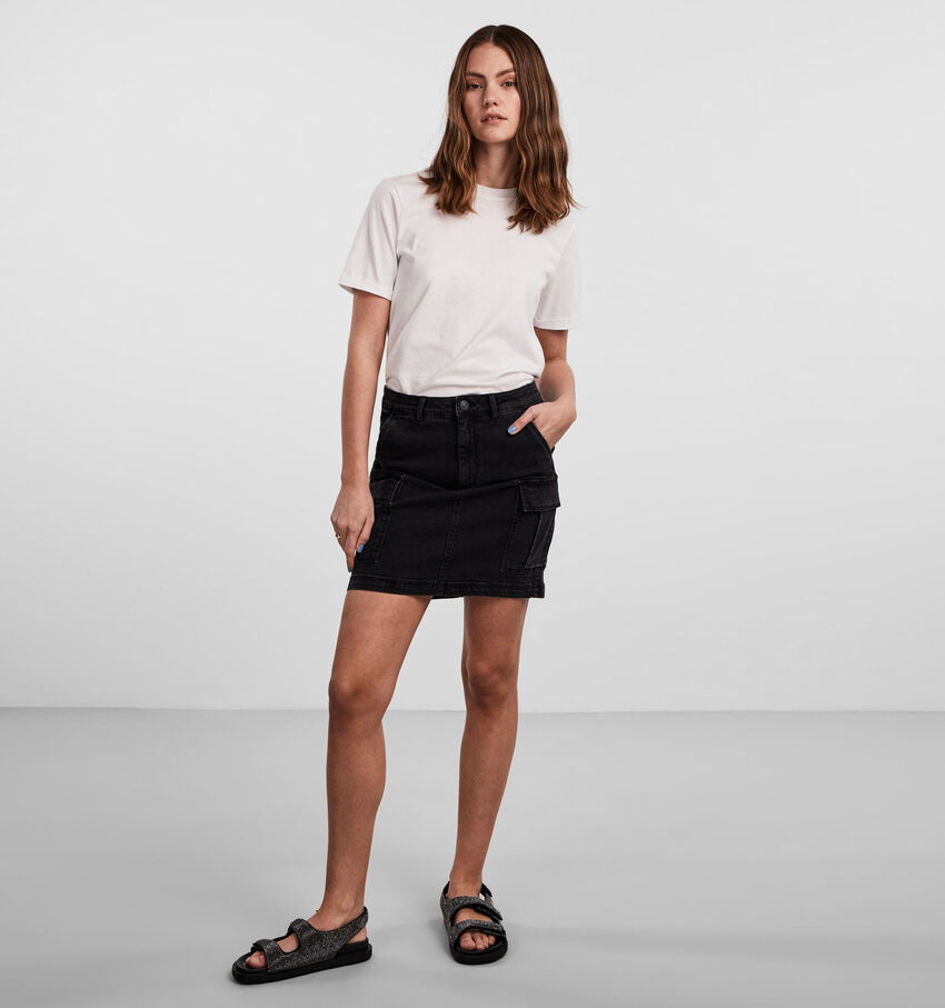 Pieces Jessie Zwarte Jeansrok