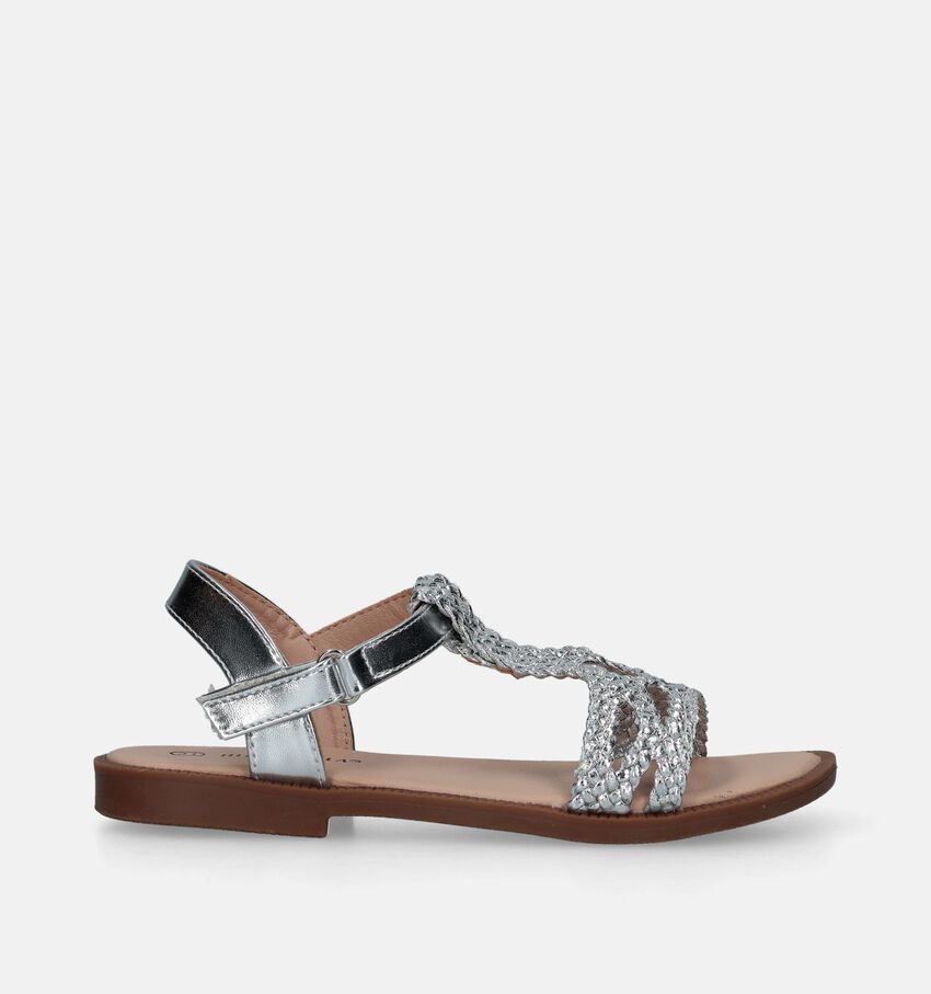 Milo & Mila Zilveren Gevlochten sandalen