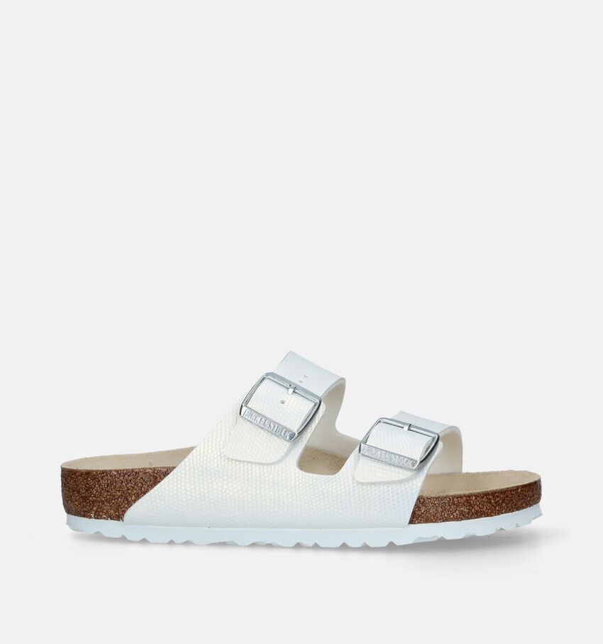 Birkenstock Arizona Birko Flor Embossed Witte slippers