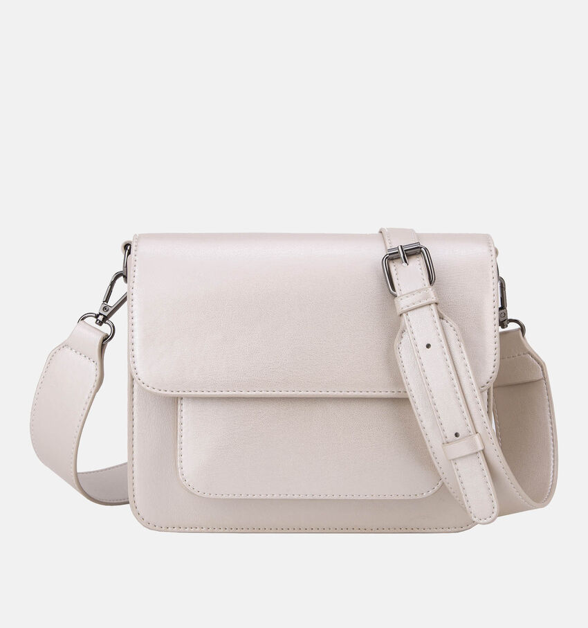 Hvisk Cayman Pocket Shiny Beige Crossbody Tas