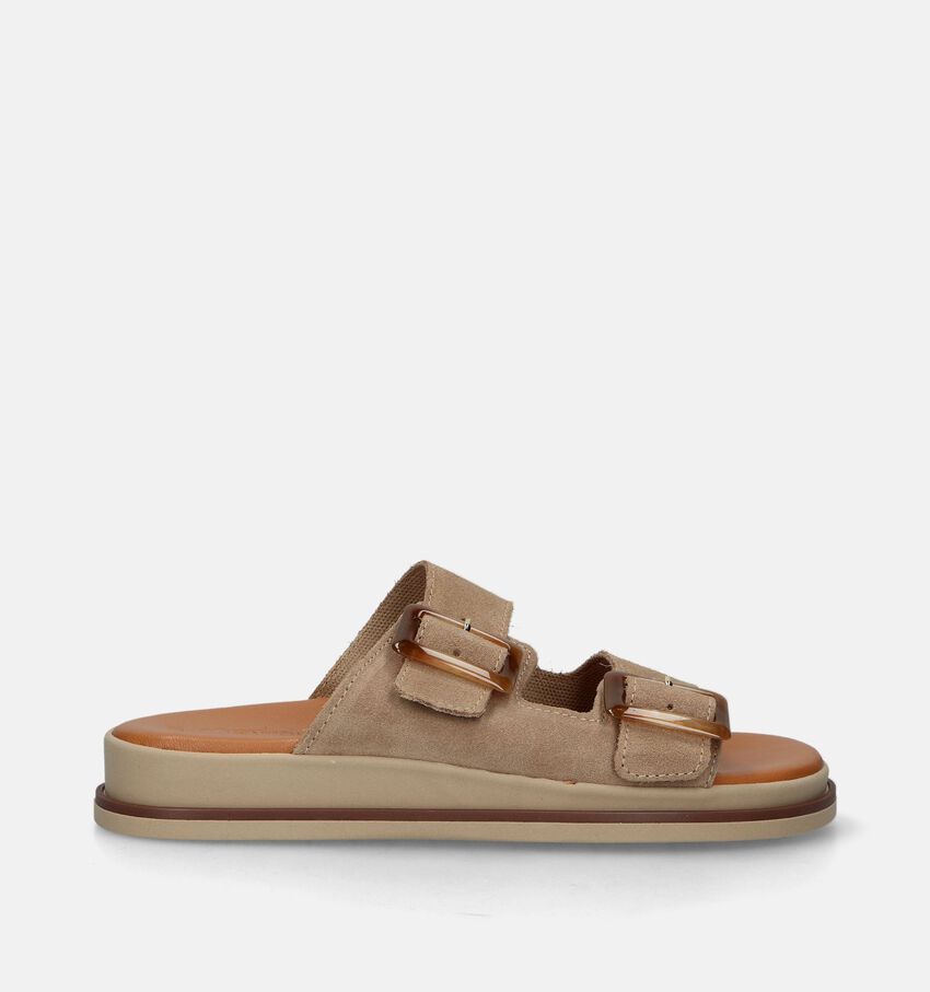 Tamaris Taupe Slippers Met Sleehak