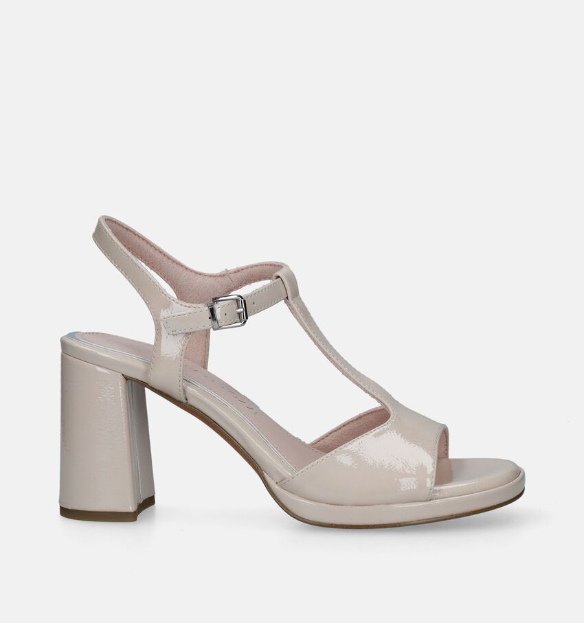 Marco Tozzi Beige Sandalen Met Blokhak