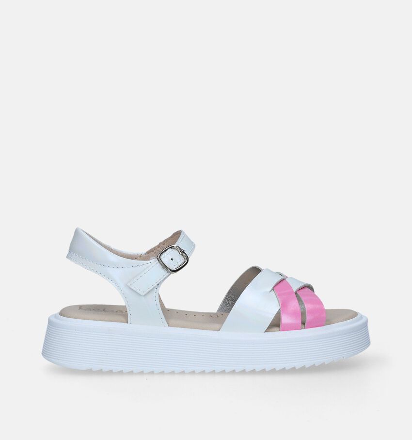 Beberlis Witte Sandalen Met Plateauzool