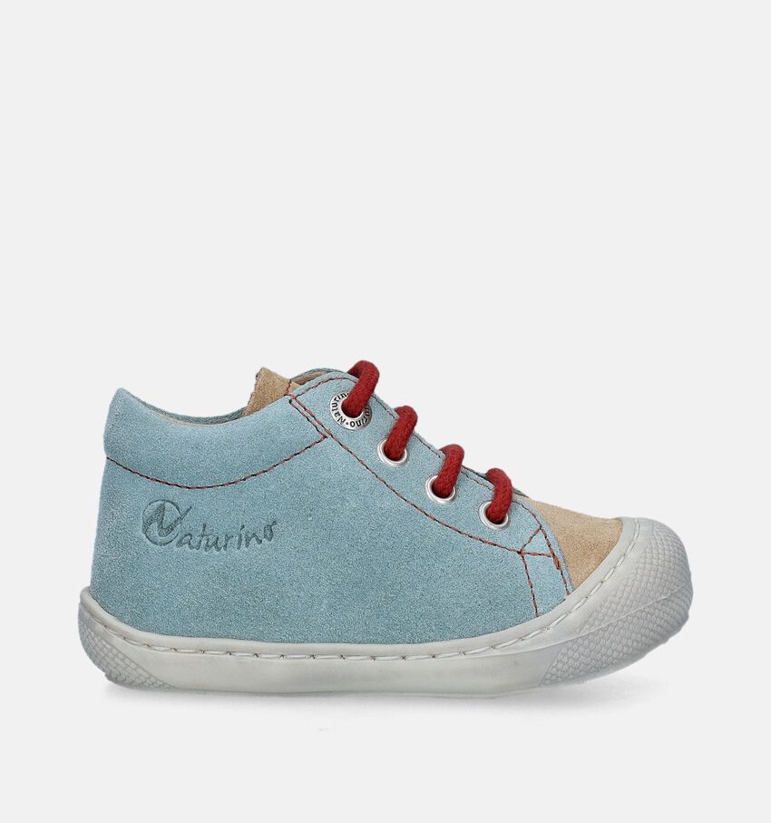 Naturino Cocoon Suede Blauwe Babyschoenen