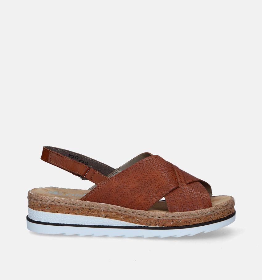 Rieker Cognac Sandalen met sleehak