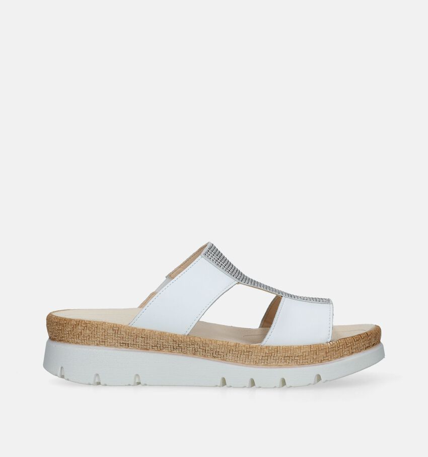 Gabor Witte Slippers Met Sleehak