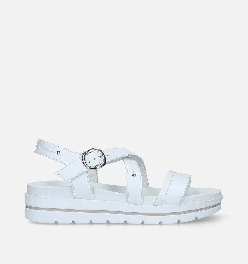 NeroGiardini Witte Sandalen Met Plateauzool