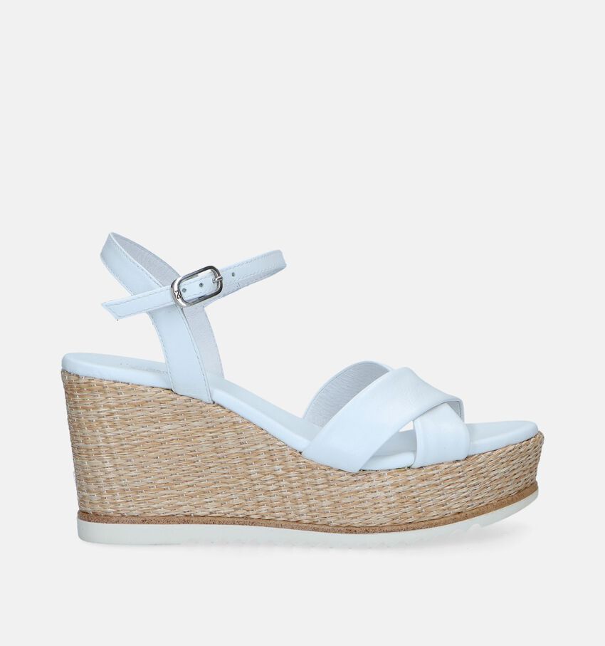 NeroGiardini Witte Sandalen met sleehak